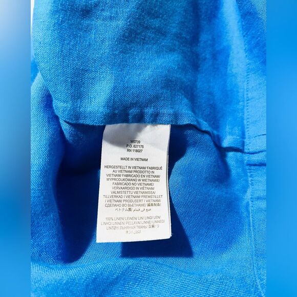 Boden linen shirt Long Sleeve Beach Resort Wear Summer Women’s 12R - Picture 8 of 9